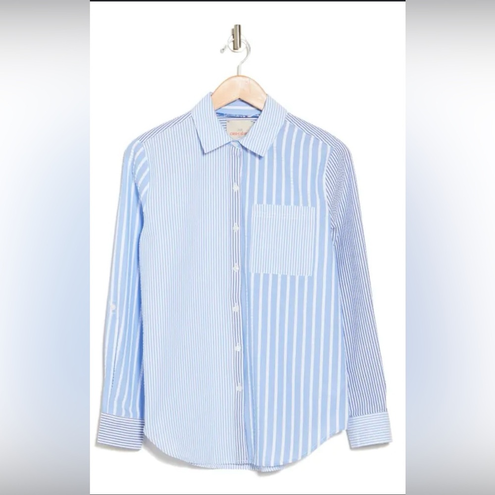 Casa Cabana Izzie Stripe Seersucker Top Size XS $42